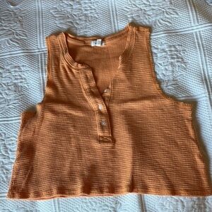 Aerie Tangerine Textured Tank Top
